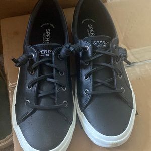 Black leather Sperrys